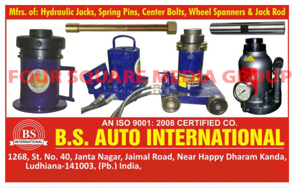 Hydraulic Jacks, Spring Pins, Center Bolts, Wheel Spanners, Jack Rods