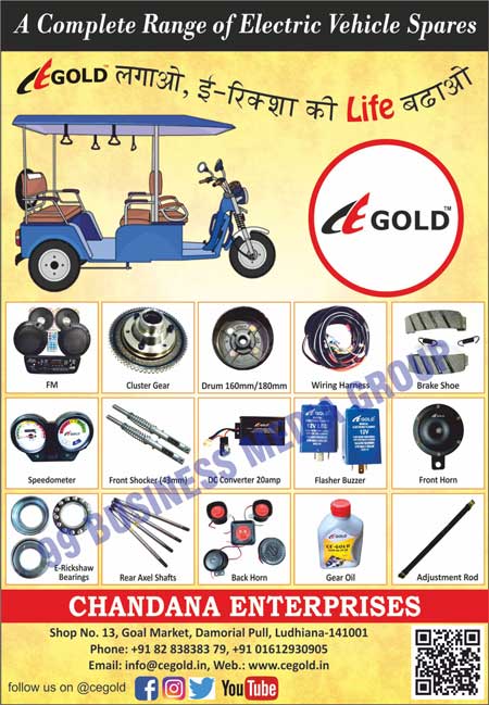 FMs, Cluster Gears, Drums, Wiring Harness, Brake Shoes, Speedomotors, Front Shockers, DC Converters, Flasher Buzzers, Front Horns, E Rickshaw Bearings, Rear Axel Shafts, Back Horns, Gear Oils, Adjustment Rods