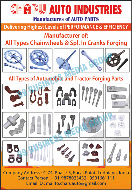 Automotive Spare Parts Like Chainwheels, Cranks Forging, Automotive Forging Parts, Automobile Forging Parts, Tractor Forging Parts