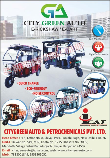 Electric Rickshaws, Electric Carts, Three Wheeler Electric Rickshaws