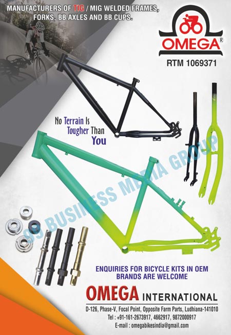 TIG Welded Frames, MIG Welded Frames, Forex, BB Axles, BB Cups, Bicycle Kits