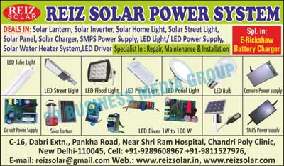 Led Drivers, Solar Home Lights, Solar Inverters, Solar Lanterns, Solar Street Lights, Solar Water Heater Systems, Led Lights, Led Tube lights, Led Street Lights, Led Flood Lights, Led Panel Lights, Led Bulbs, Smps Power Supplies, Solar Battery Chargers, LED Power Supplies, Solar Panels, Solar Chargers, DC Volt Power Supplies, Camera Power Supplies, Repairing Services, SMPS Transformers, Toroidal Core Transformers, Printed Circuit Board Mountable Transformers, Ferrite core Transformers, EMI Line Filters, Inductor Chokes, Inductor Chowks, Lighting Transformers, Ferrite Core Transformers, Control Transformers, PCB Mountable Transformers, Surface Mountable Led Transformers, PCB Mountable Led Transformers, E Rickshaw Battery Chargers