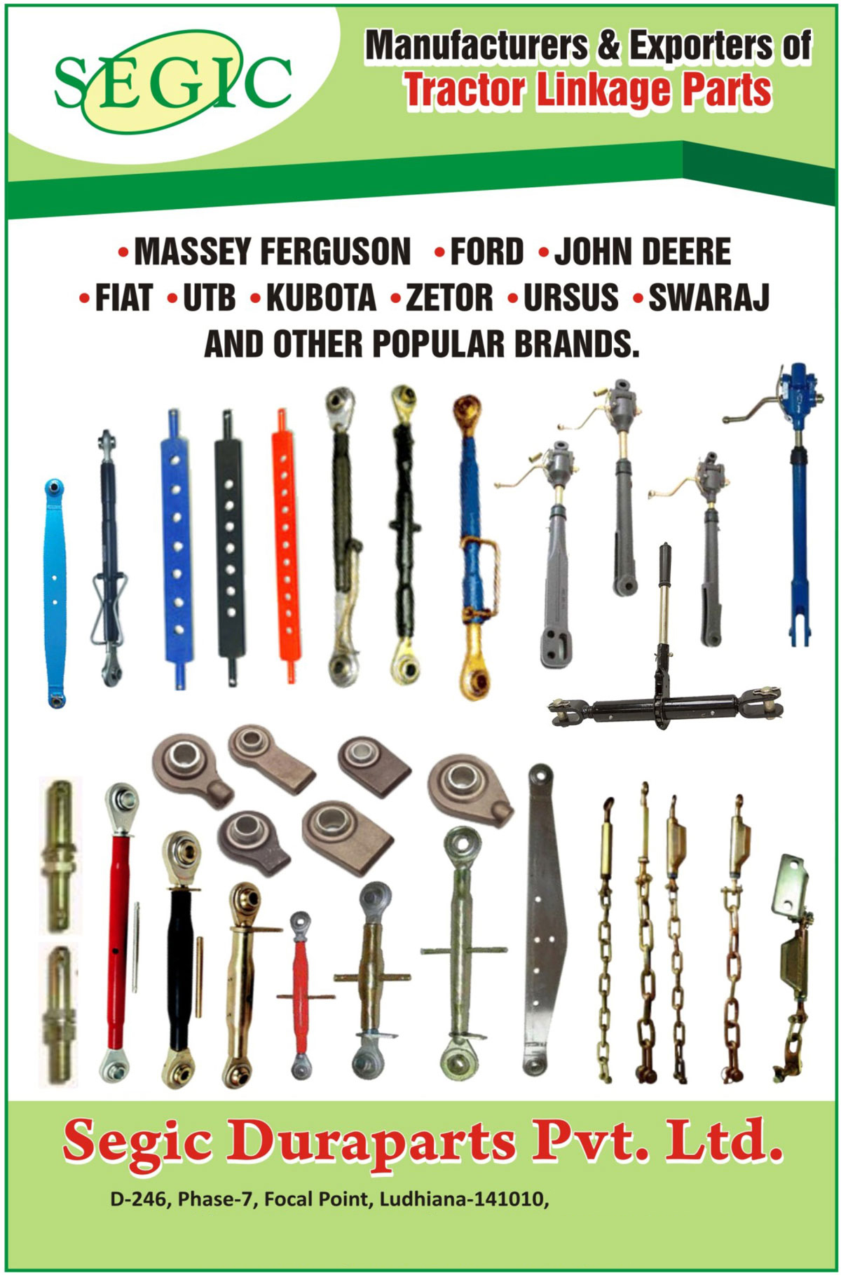Tractor Parts Tractor Linkage Parts Segic Duraparts Pvt. Ltd., Manufacturers in Ludhiana
