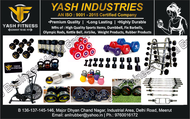Sports Items, Dumbbell, Fix Barbells, Olympic Rods, Kettle Bell, Airbike, Weight Products, Rubber Products
